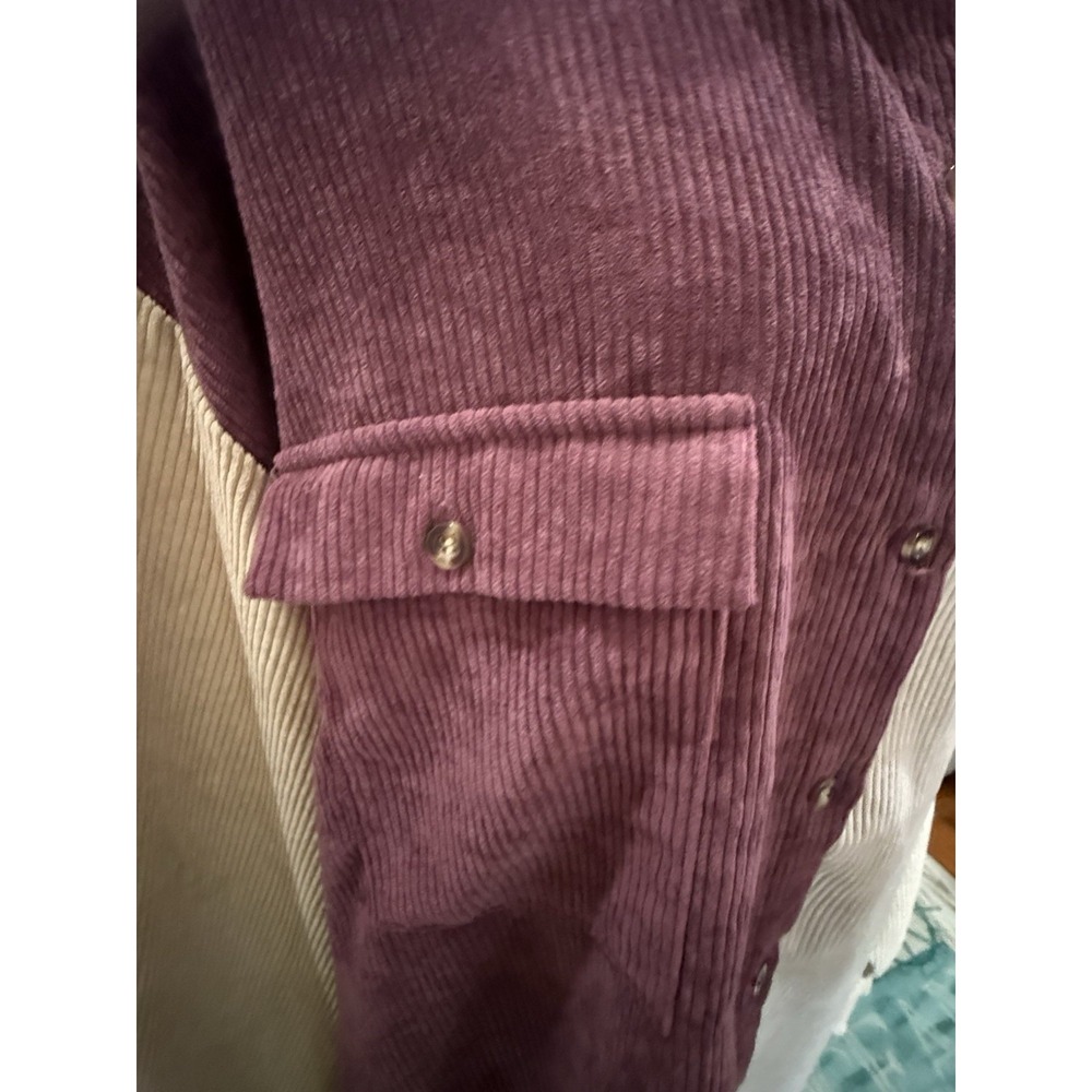 Nasty Gal Colorblock Corduroy Long Sleeve Shirt Dress Sz 18 Indie Sleaze - Picture 6 of 8